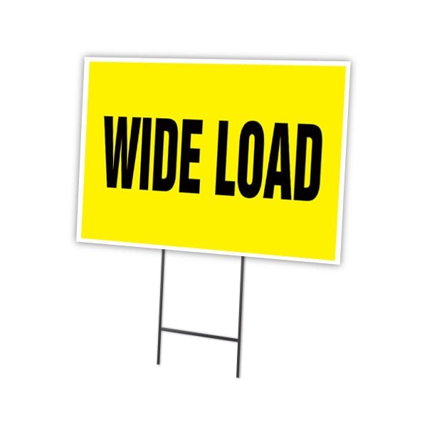 Wide Load Yard Sign & Stake outdoor plastic coroplast window, C-1824-DS-Wide Load